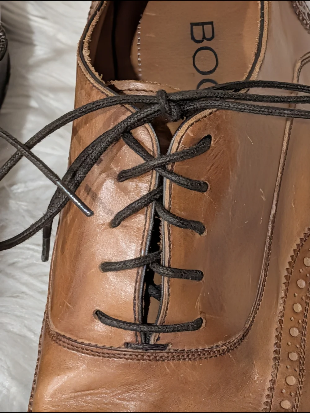 Men's Tan Leather Wingtip Derbys with Brogue Detailing Italian Artisan